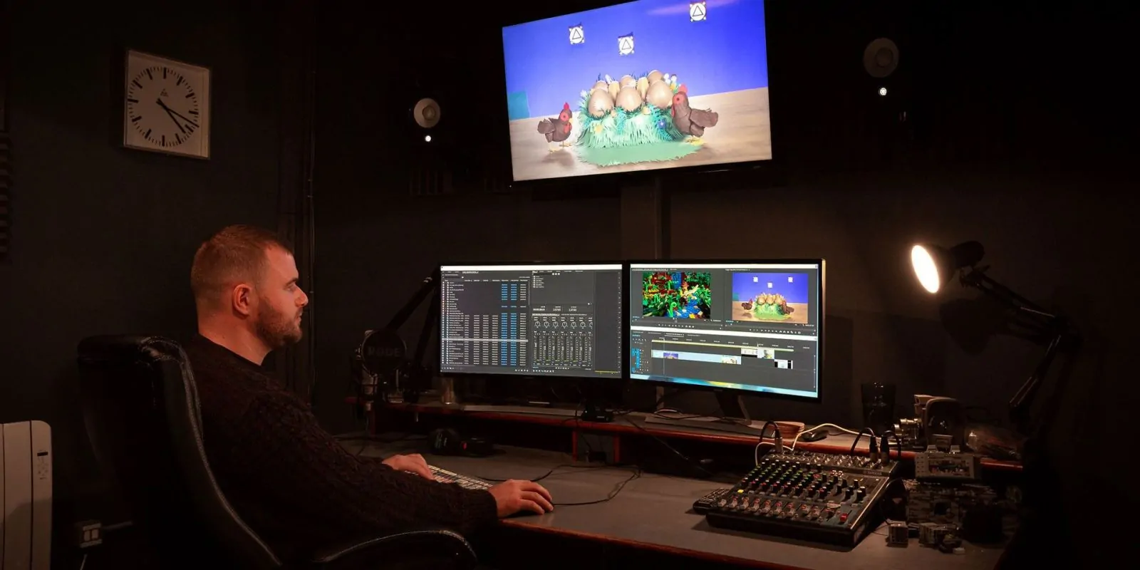 Creaitve working on animation at desk