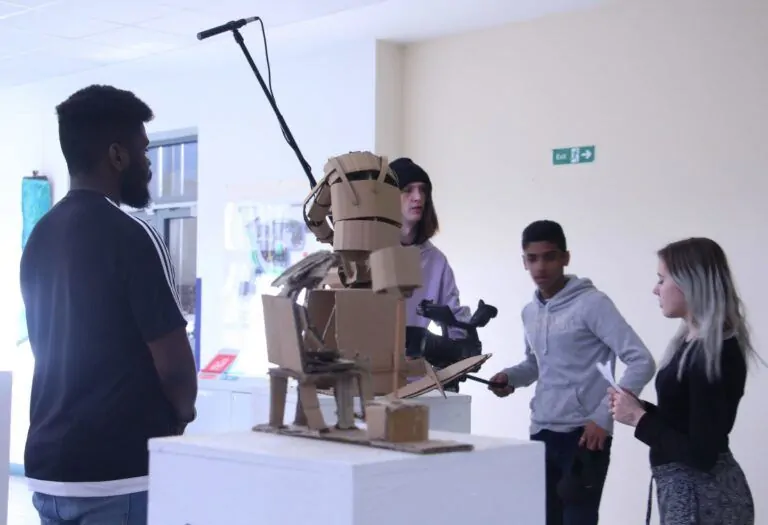 Gulbenkian filming at art exhibtion