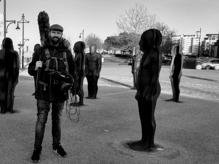 Working on a film near the Thames