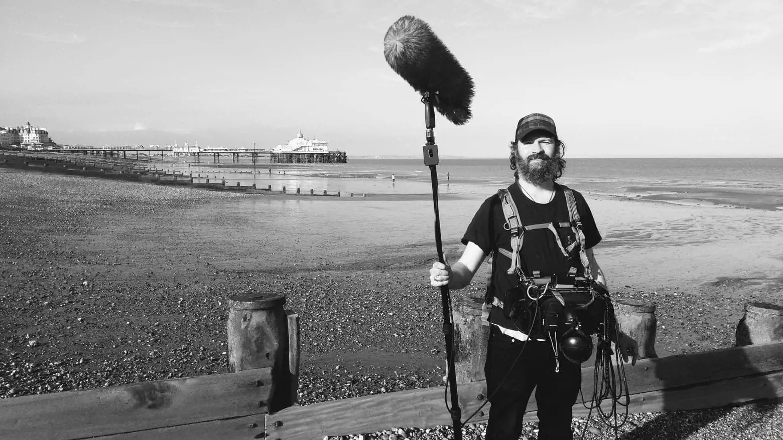 Len on location by the coast